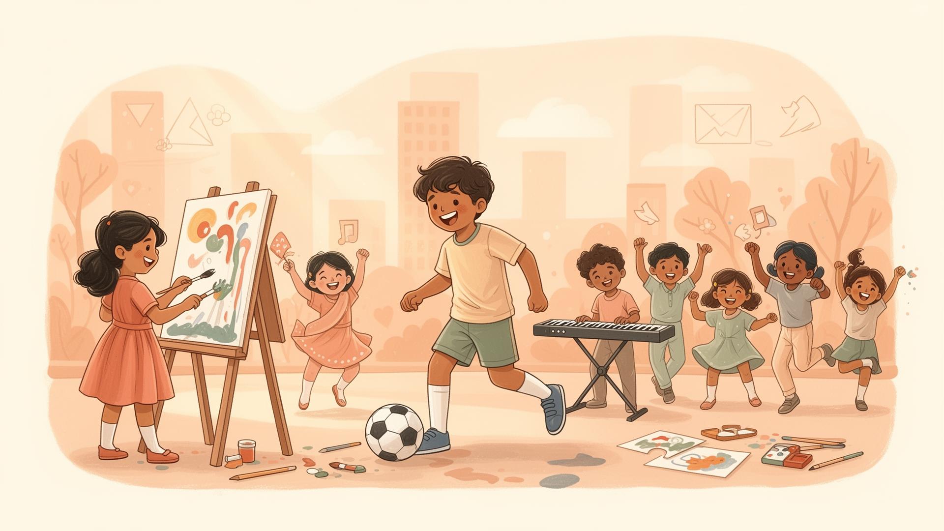 Children learning music, art, sports in Bengaluru